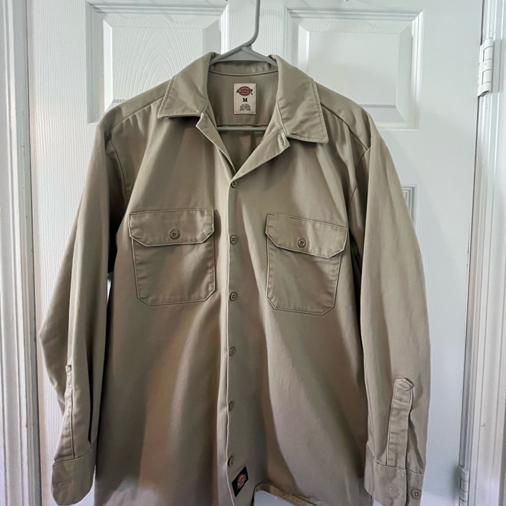 Dickies Men's Light Beige Work Shirt Jacket